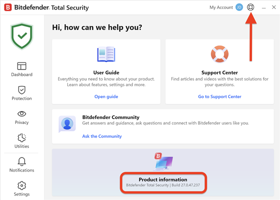 Bitdefender homepage